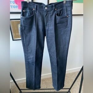 7 For All Mankind Austyn Jeans Denim Relaxed Straight Wide Leg Dark Blue 34/30